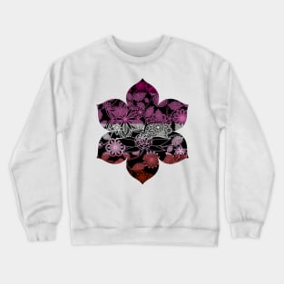 Flight Over Flowers of Fantasy - Lesbian Pride Flag Crewneck Sweatshirt